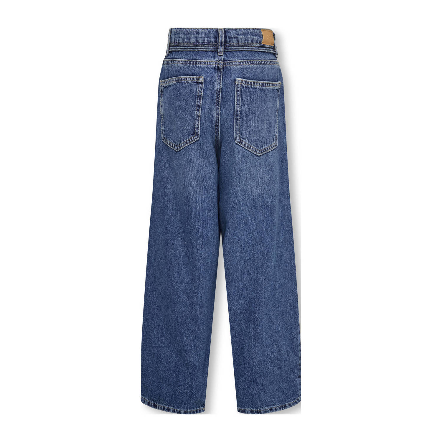 ONLY KIDS GIRL high waist straight leg jeans medium blue denim