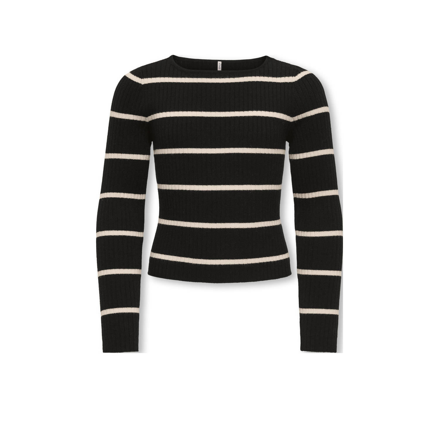 ONLY KIDS GIRL trui zwart rib gebreid