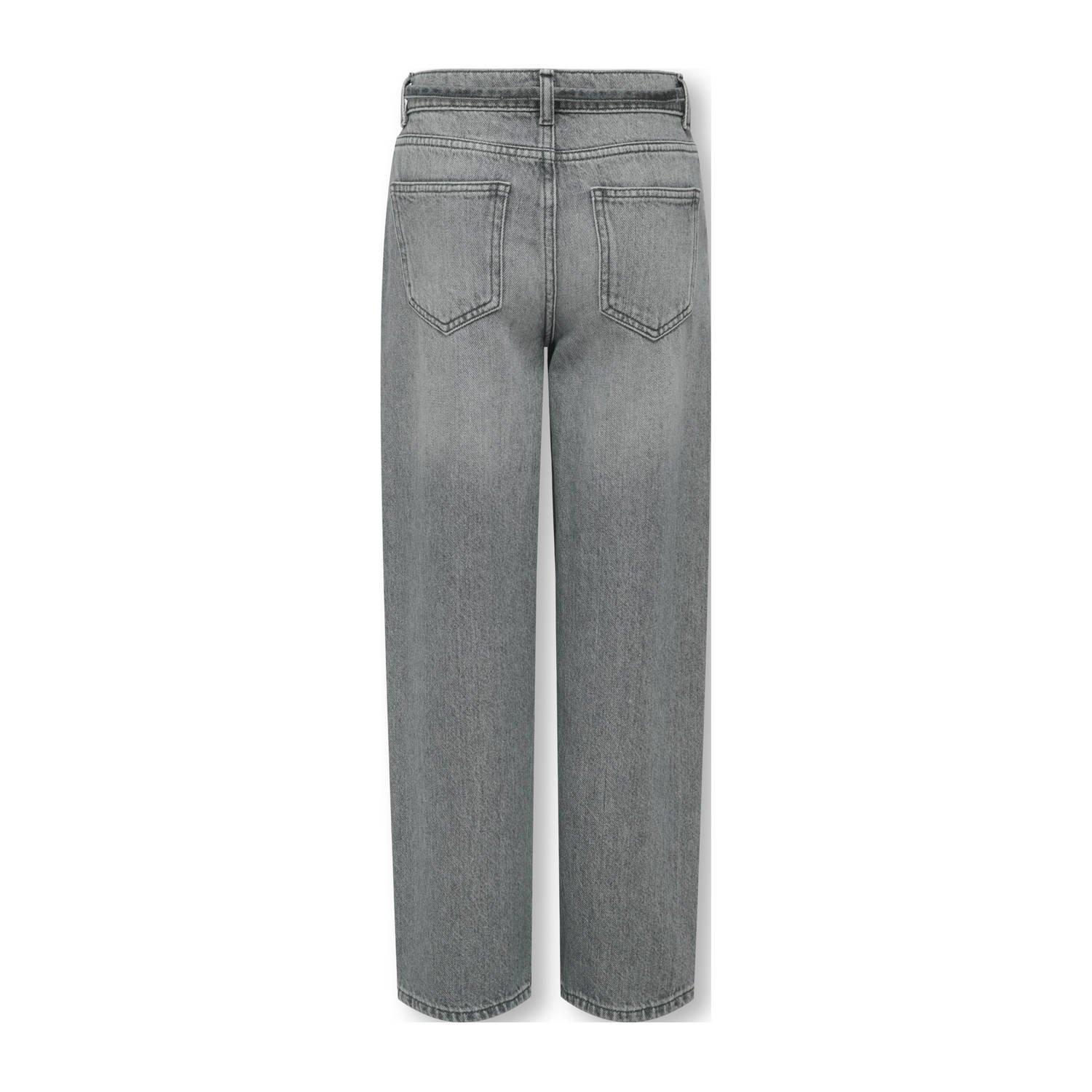 ONLY KIDS GIRL high waist straight leg jeans grey denim