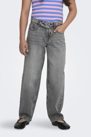 high waist straight leg jeans grey denim
