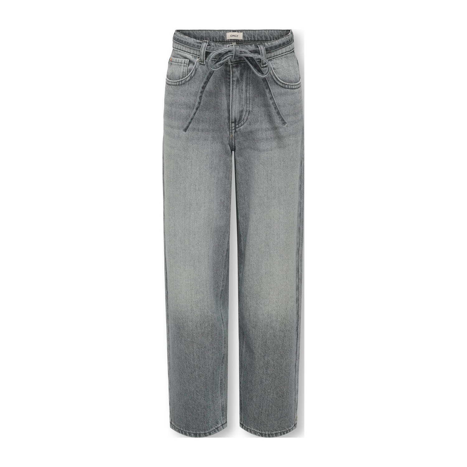 ONLY KIDS GIRL high waist straight leg jeans grey denim