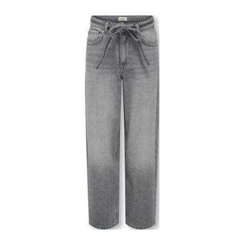 KIDS ONLY GIRL high waist straight leg jeans grey denim afbeelding
