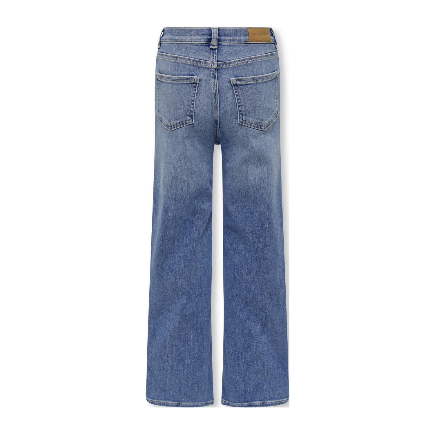 ONLY KIDS GIRL high waist wide leg jeans medium blue denim