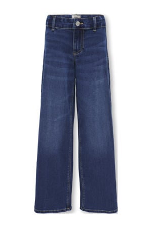 high waist wide leg jeans dark blue denim
