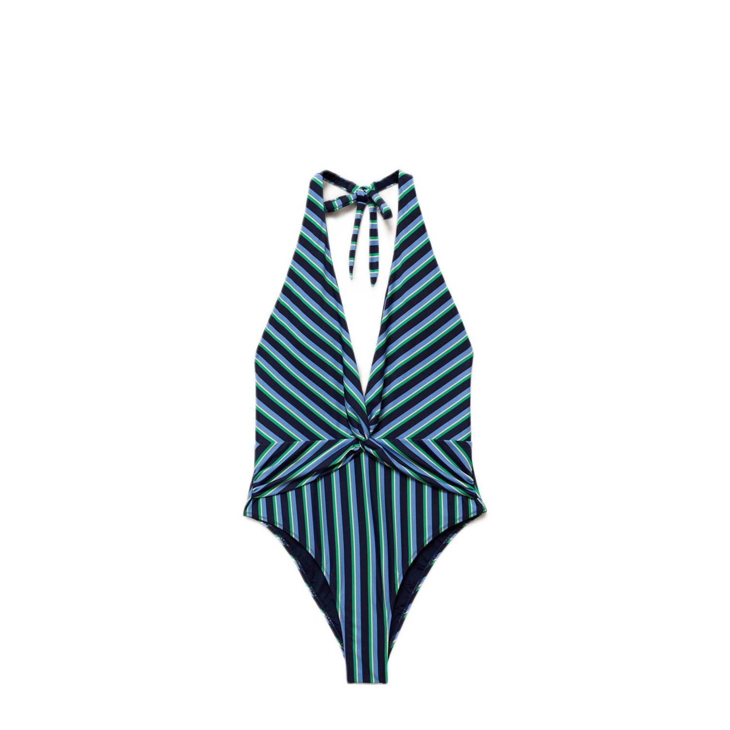Mango halterbadpak blauw groen