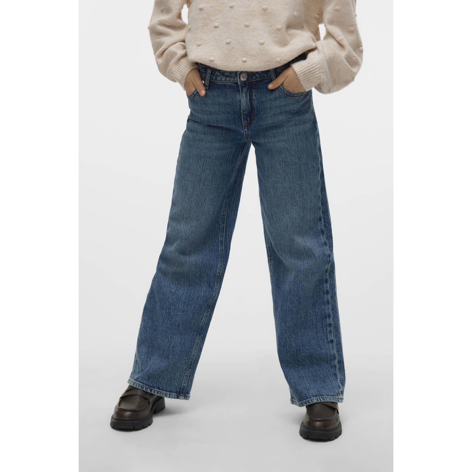 VERO MODA GIRL wide leg jeans medium blue denim