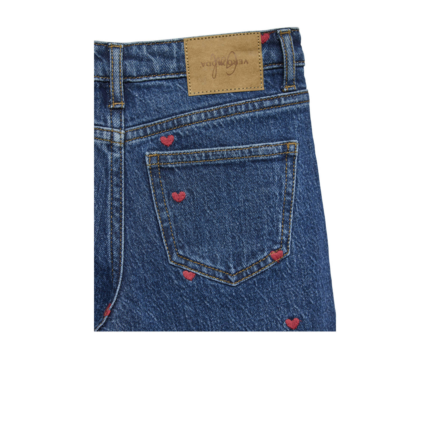 VERO MODA GIRL high waist wide leg jeans medium blue denim
