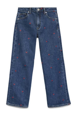 high waist wide leg jeans medium blue denim