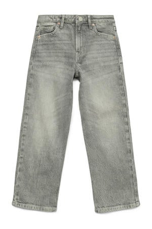 high waist straight leg jeans grey denim