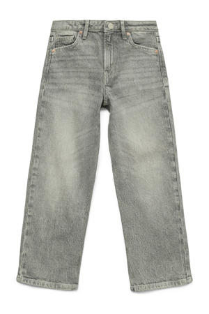 high waist straight leg jeans grey denim