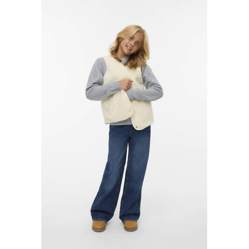 VERO MODA GIRL teddy gilet ecru afbeelding
