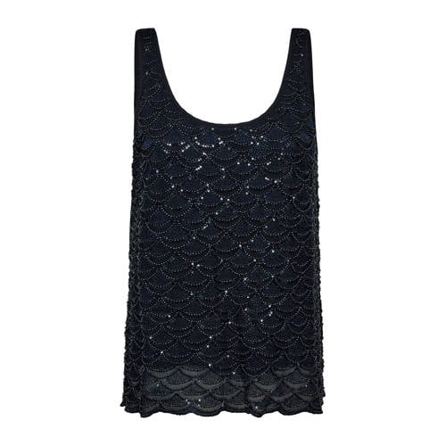 Mos Mosh top donkerblauw met pailletten afbeelding