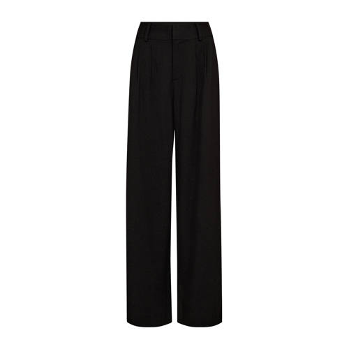 Mos Mosh wide leg regular waist broek zwart met glitter afbeelding