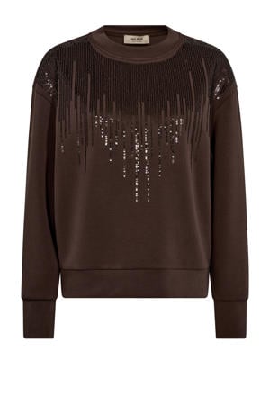 pullover bruin met pailletten