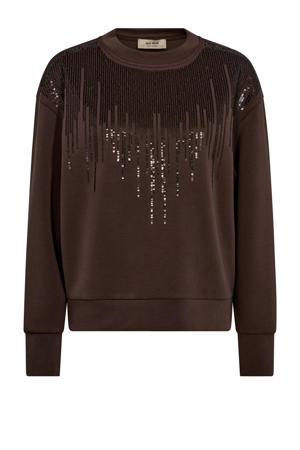 pullover bruin met pailletten