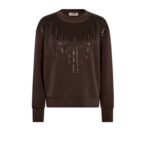 Mos Mosh pullover bruin met pailletten afbeelding
