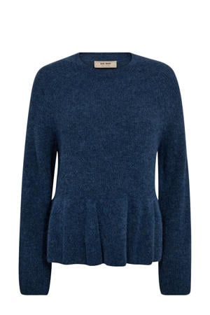 trui met wol blauw gebreid