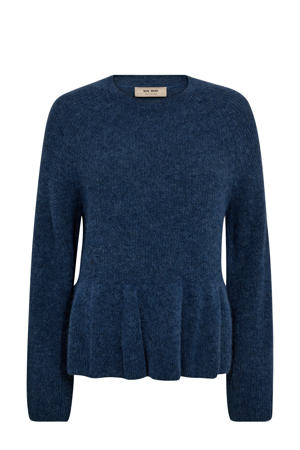 trui met wol blauw gebreid