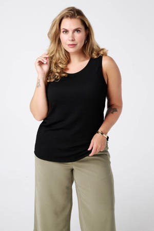mouwloze top zwart