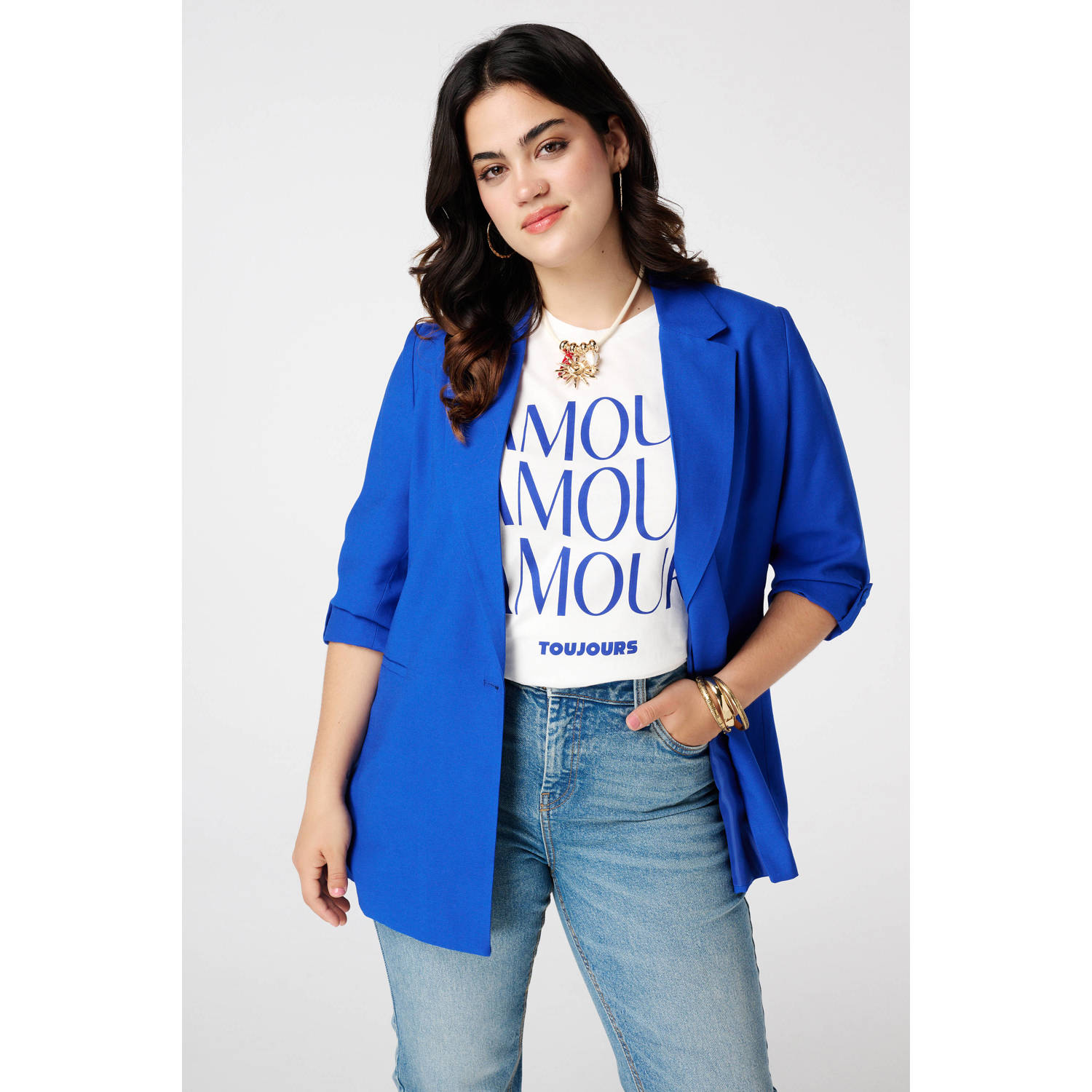 MS Mode regular blazer blauw