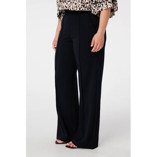 MS Mode wide leg high waist broek zwart afbeelding