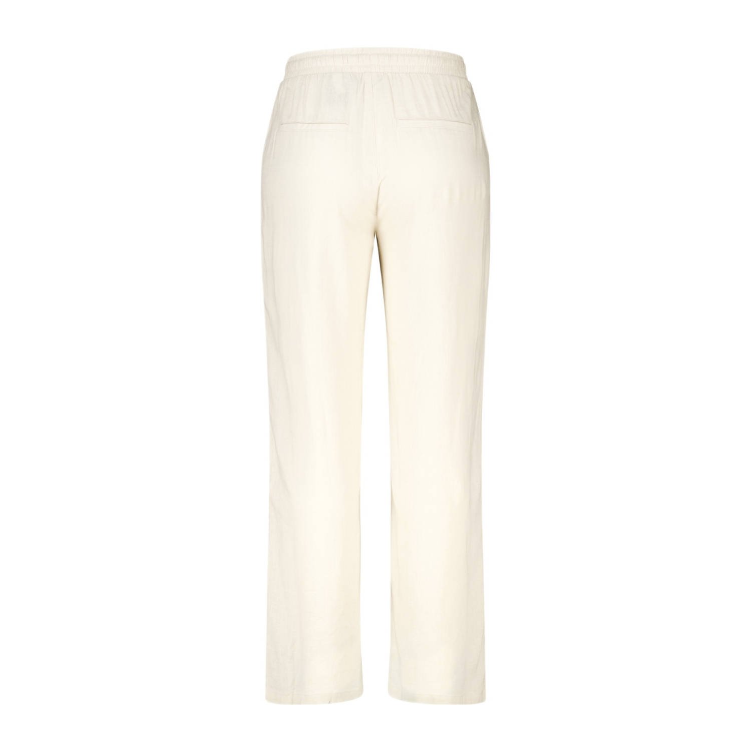 MS Mode linnen wide leg regular waist broek ecru