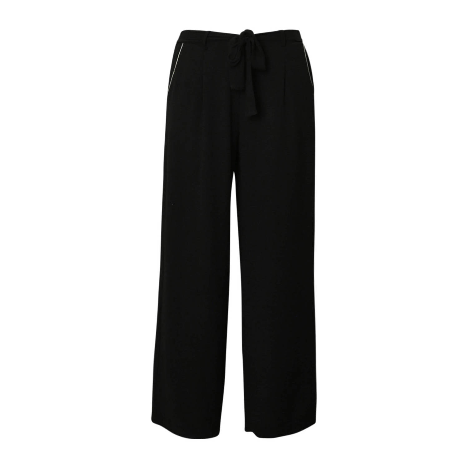 Paprika wide leg high waist broek zwart