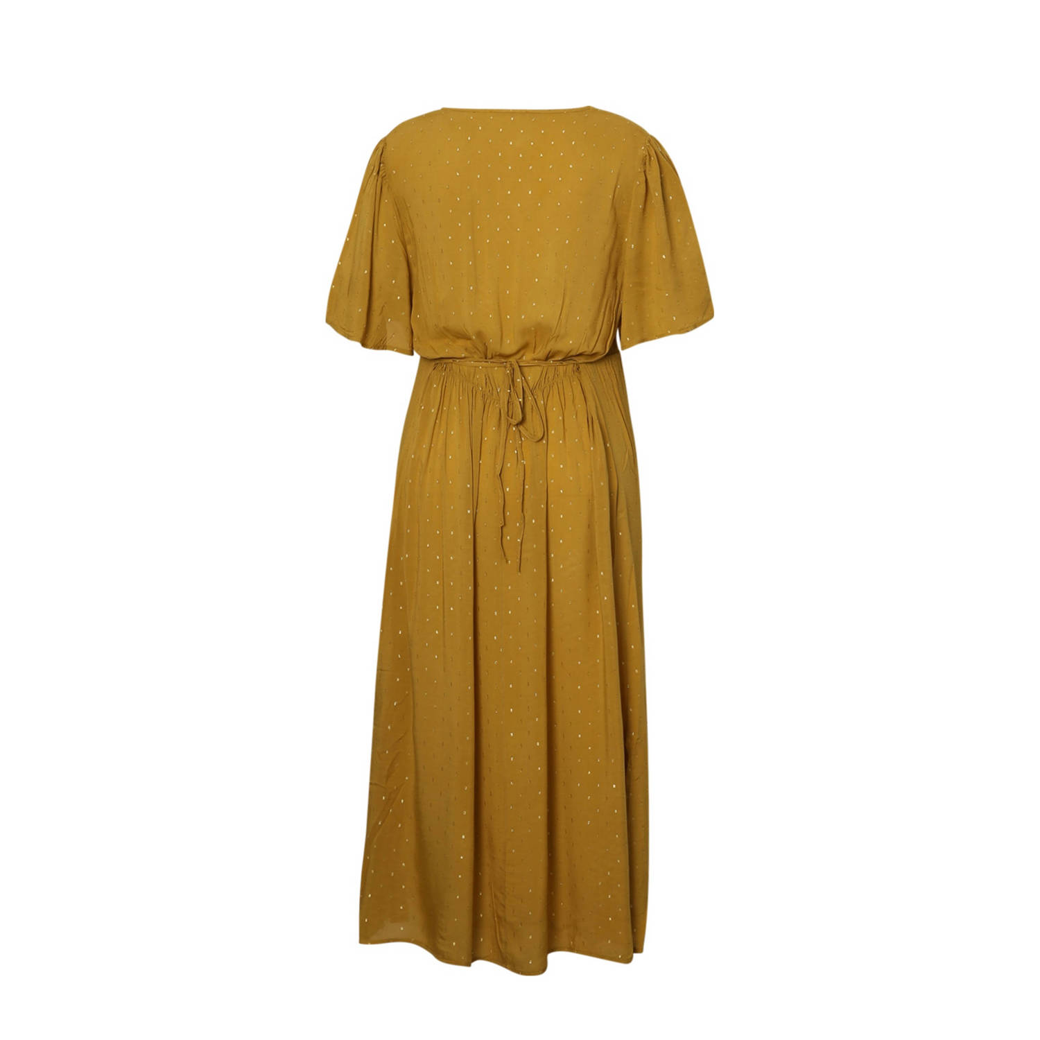 Paprika zomerjurk met lurex oker