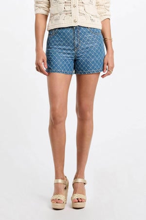 denim slim regular waist short medium blue denim
