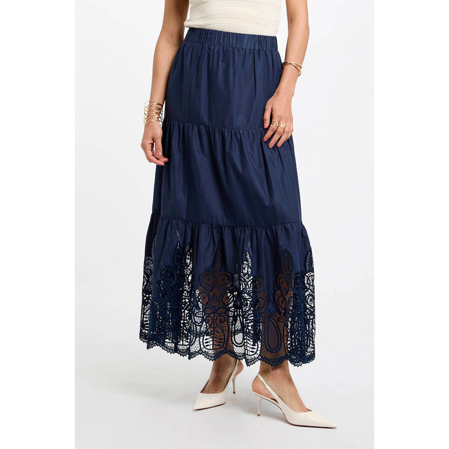 Morgan maxi rok donkerblauw