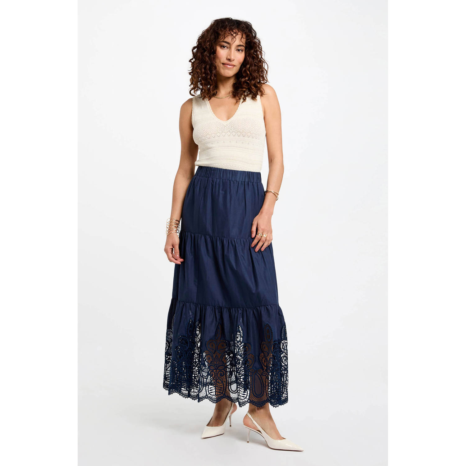 Morgan maxi rok donkerblauw