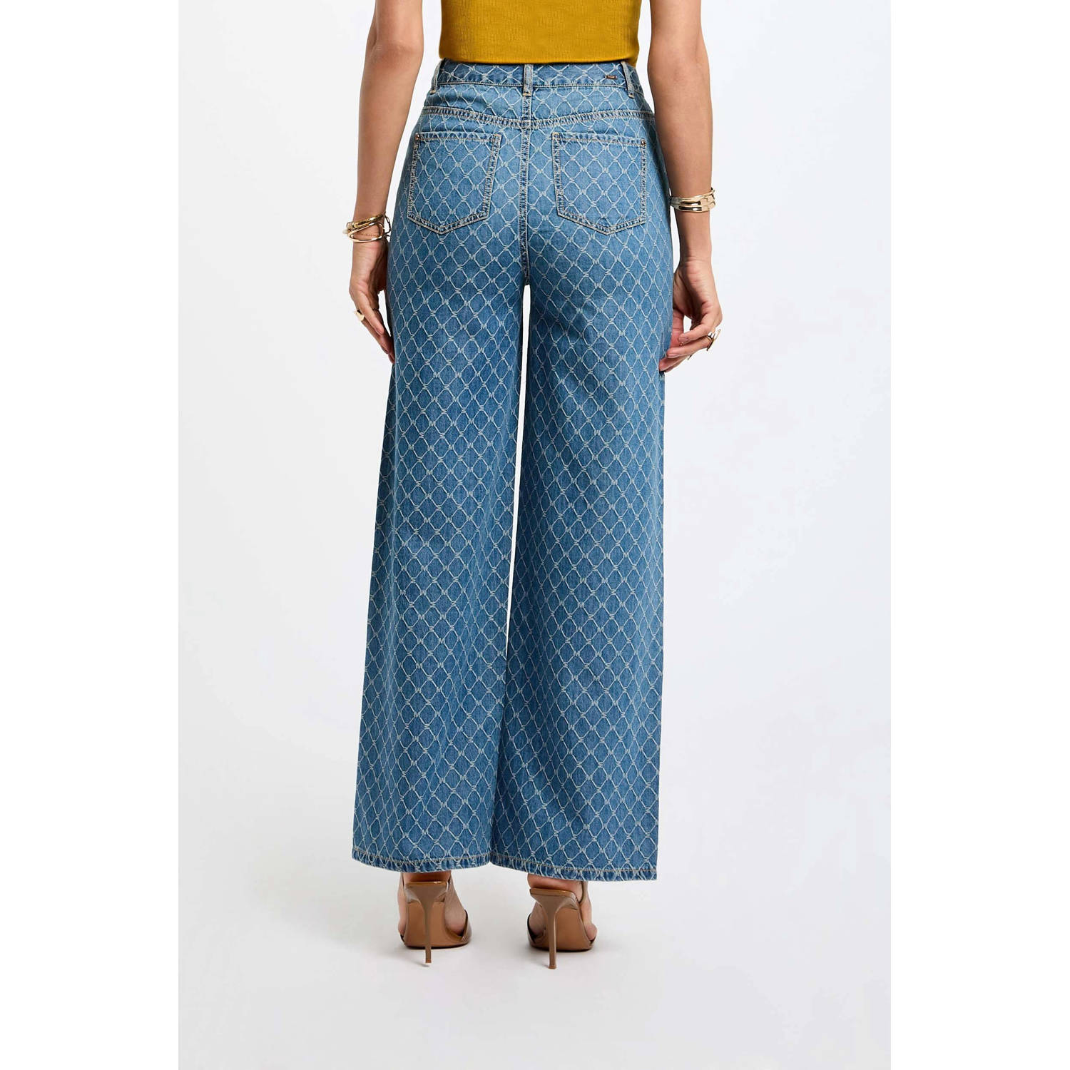 Morgan wide leg jeans medium blue denim