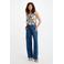 Morgan high waist wide leg jeans medium blue denim