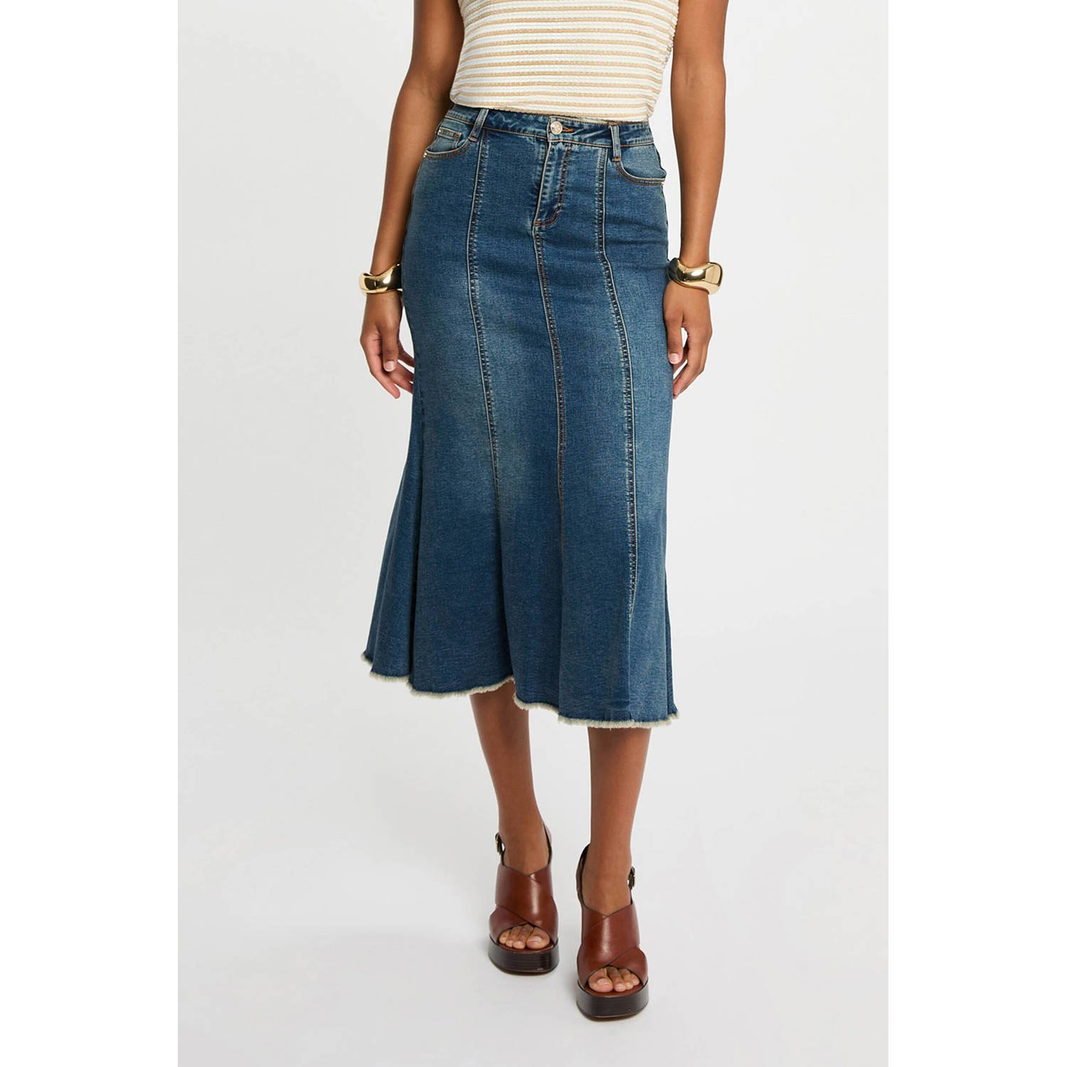 Morgan denim spijkerrok medium blue denim