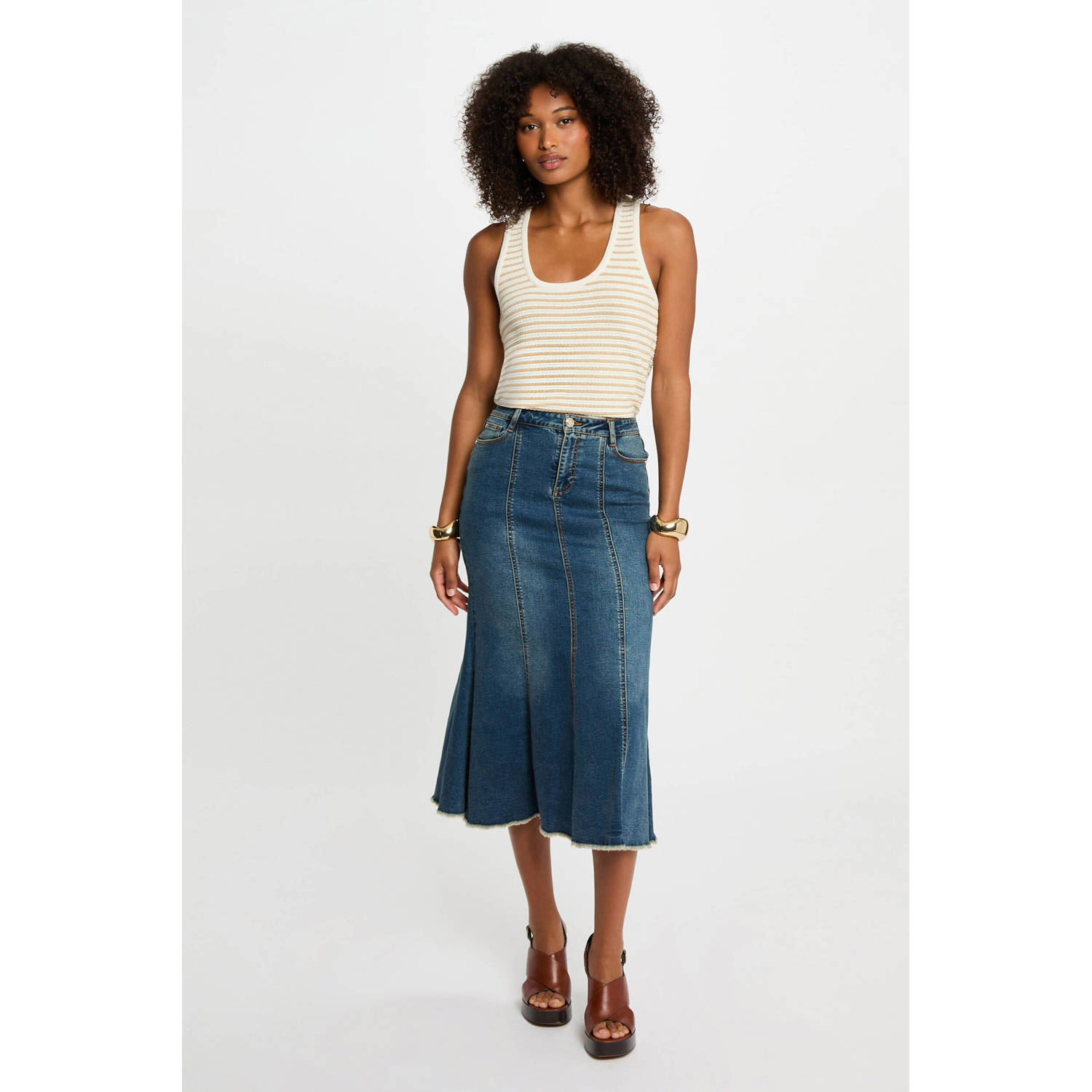Morgan denim spijkerrok medium blue denim