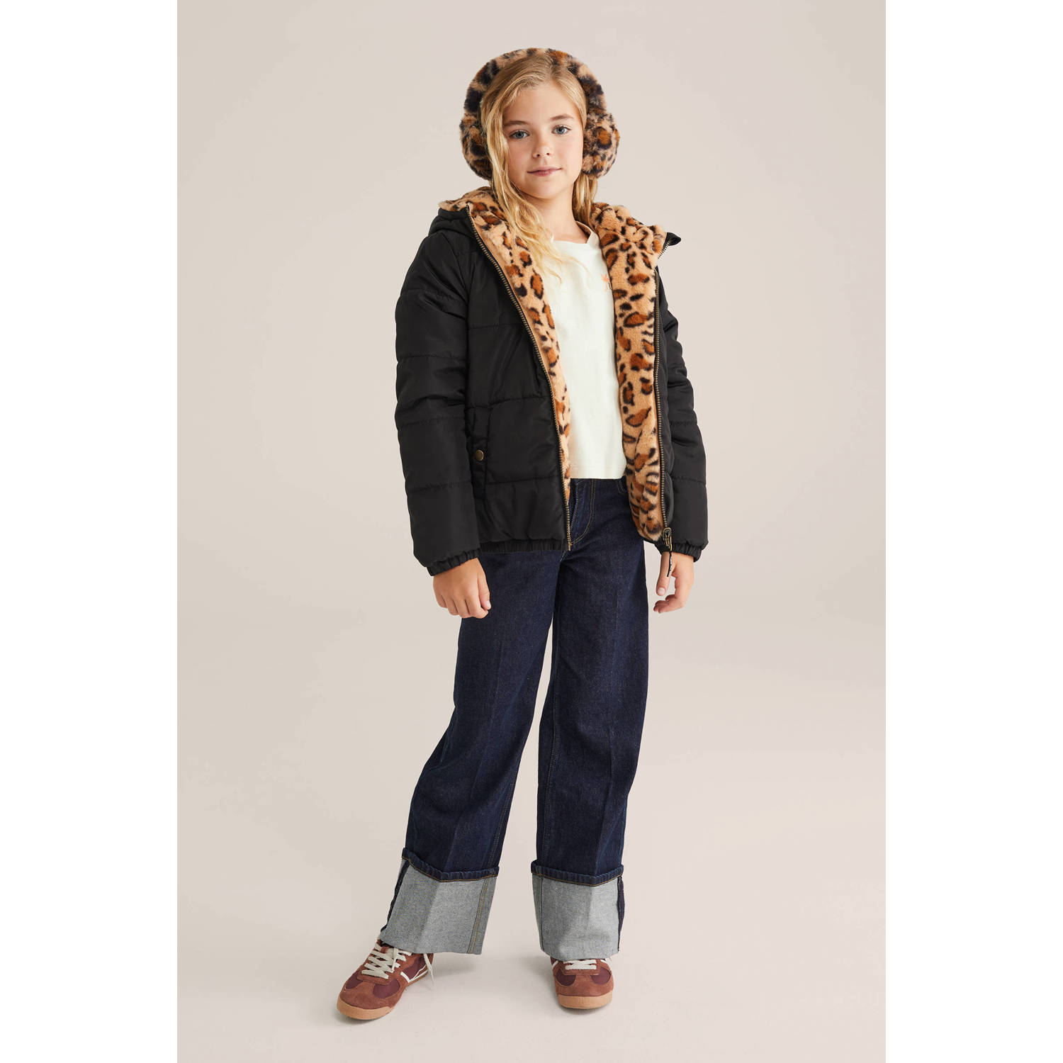 WE Fashion reversible jas zwart