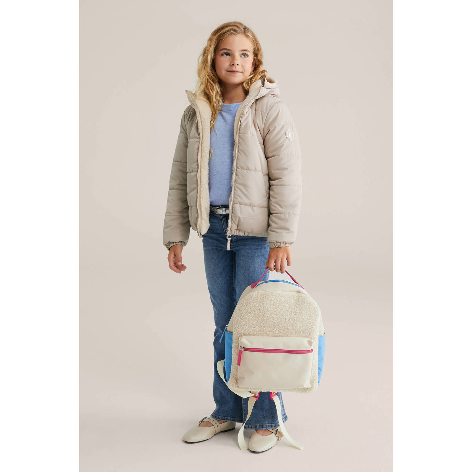 WE Fashion reversible jas beige
