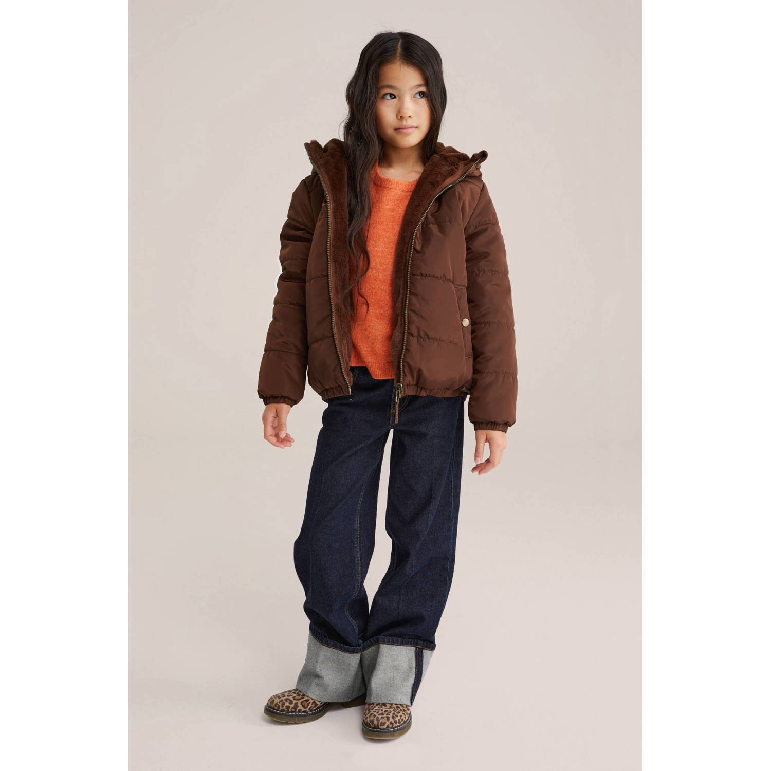 WE Fashion reversible jas bruin