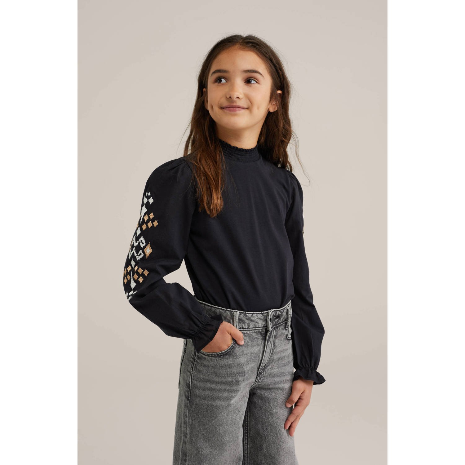 WE Fashion blousetop zwart