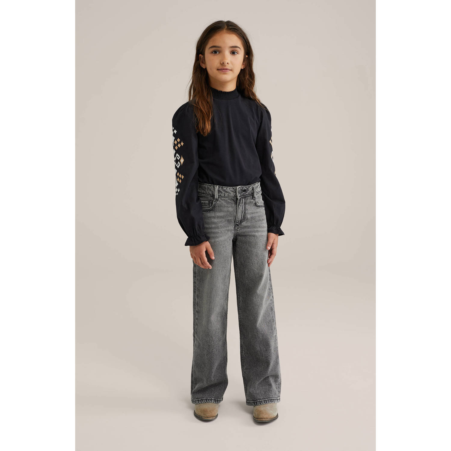 WE Fashion blousetop zwart