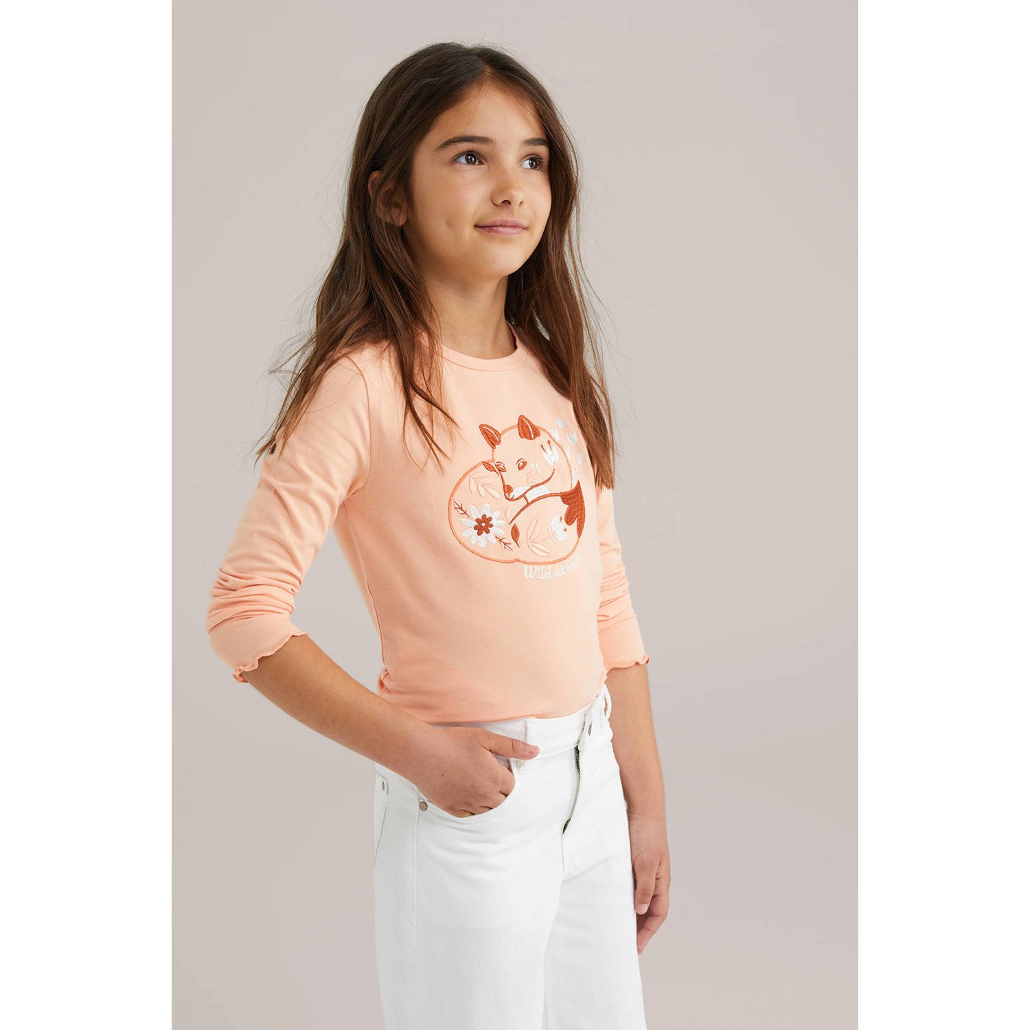 WE Fashion longsleeve oranje