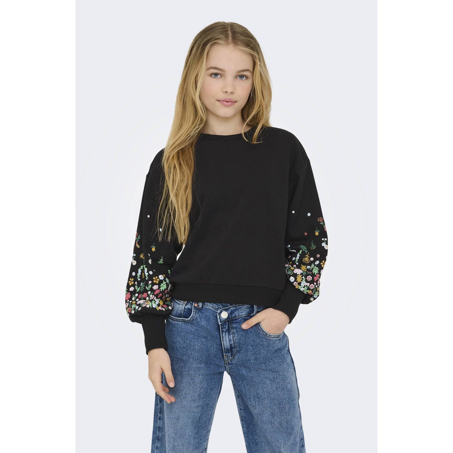 ONLY KIDS GIRL sweater zwart