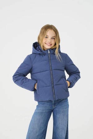 gewatteerde jas blauw