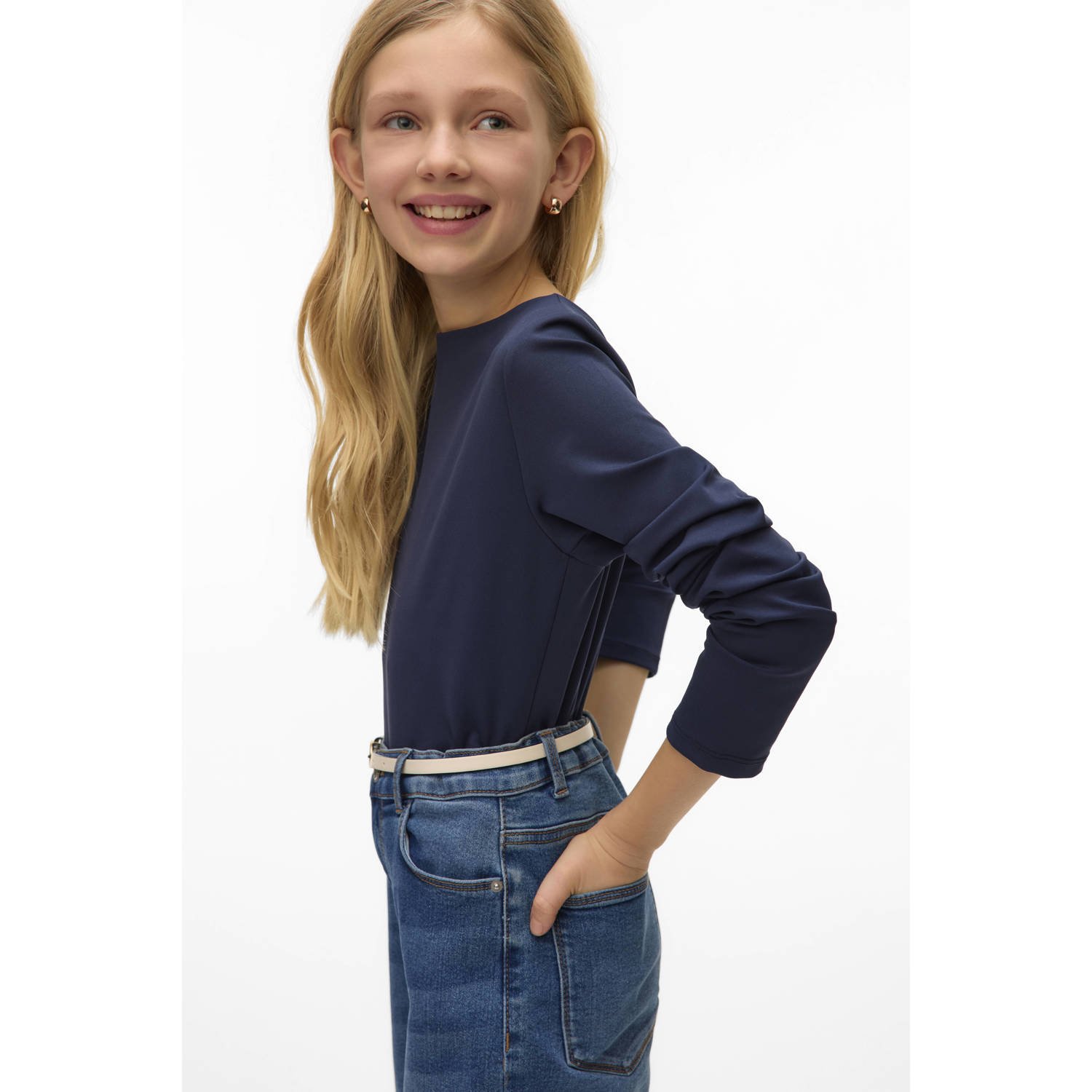 VERO MODA GIRL blousetop donkerblauw