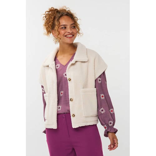 Ydence teddy gilet ecru afbeelding