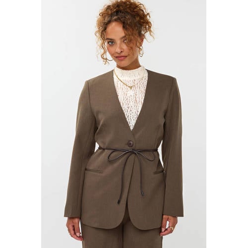 Ydence regular blazer donkerbruin afbeelding