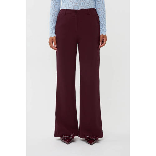 Ydence straight regular waist pantalon donkerrood afbeelding