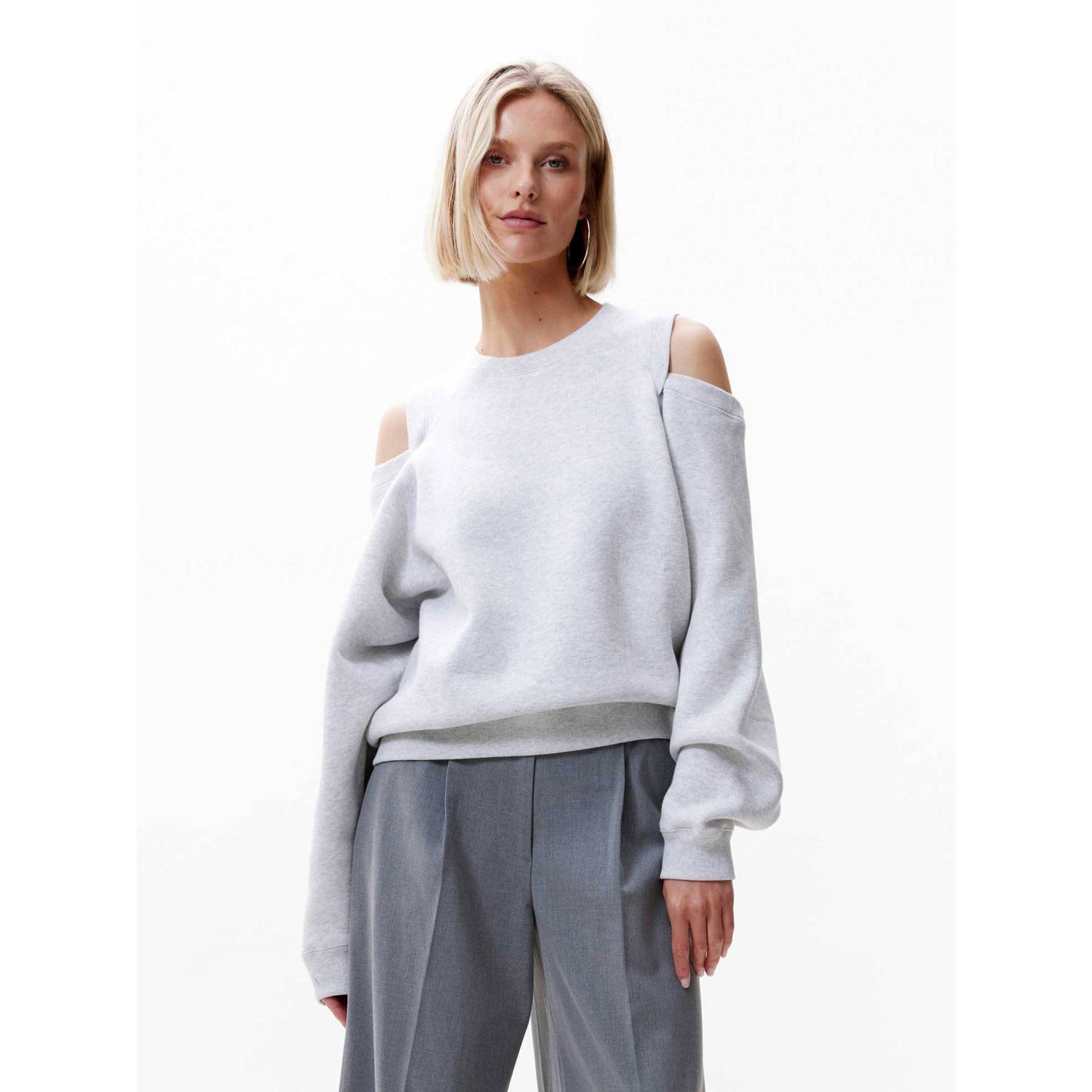CATWALK JUNKIE Dames Truien & Vesten Relaxed Open Shoulder Sweater Grijs