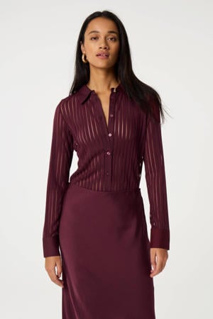 gestreepte blouse donkerrood