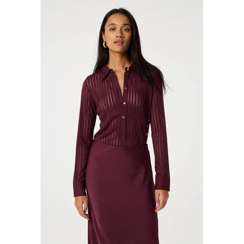 Fabienne Chapot gestreepte blouse donkerrood afbeelding